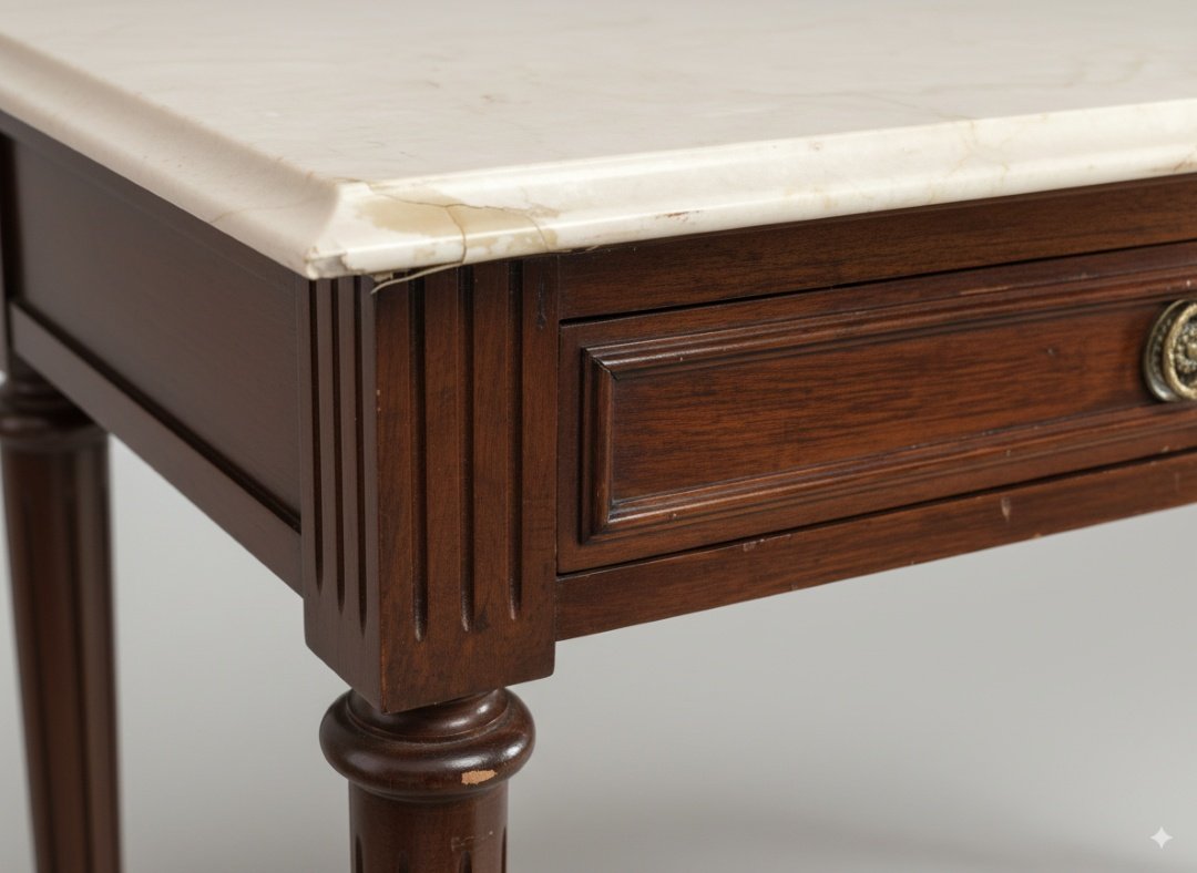 Escritorio inglés con tapa de mármol - Imagen 3