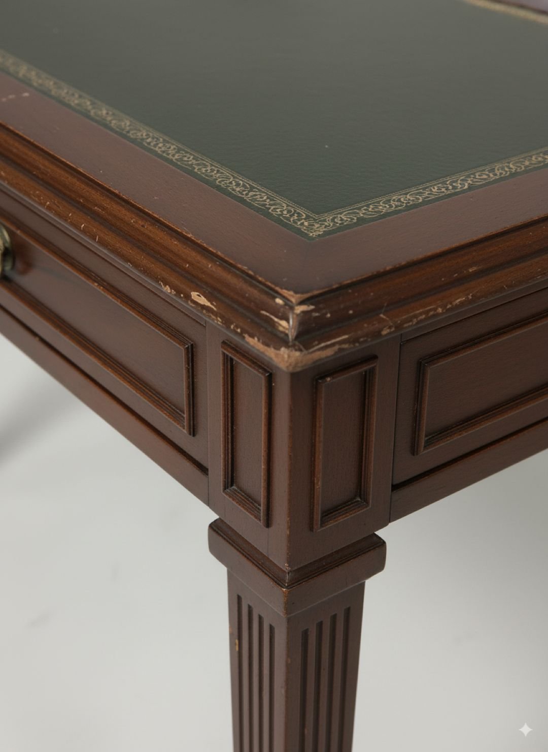 Escritorio inglés con tapa de cuero - Imagen 3