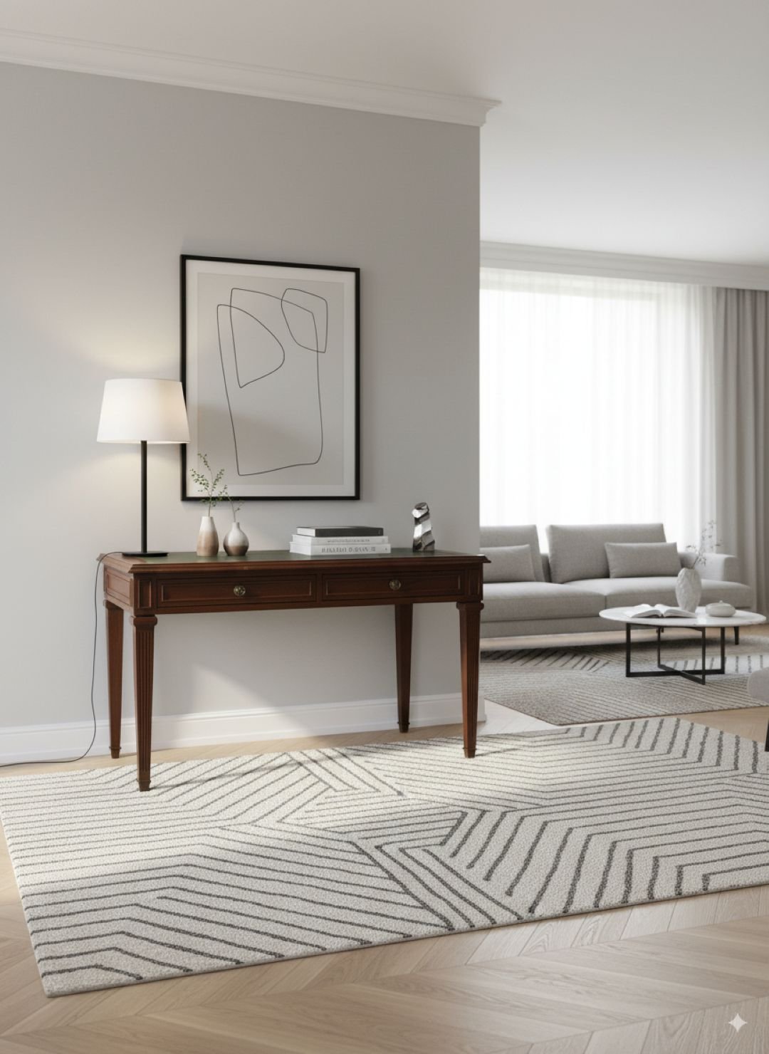 Escritorio inglés con tapa de cuero - Imagen 4