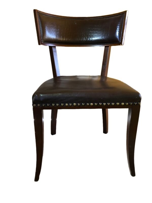 Silla de comedor de madera y cuero